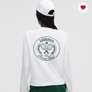 NWT Lululemon cotton french terry crewneck pullover tennis club XS white